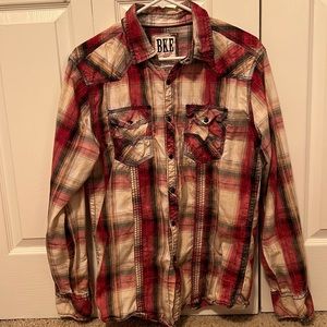 Mens M vintage BKE pearl snap long sleeve